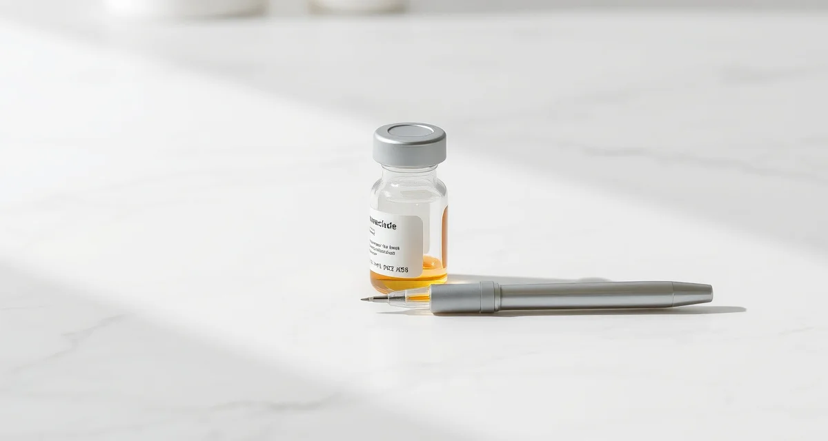 Athlete examining peptide therapy vials in clinical setting for recovery and performance optimization