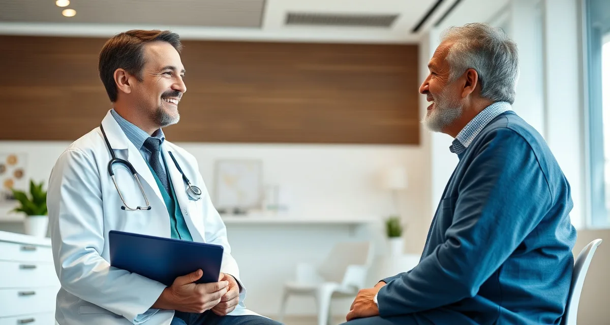 Healthcare provider discussing retatrutide treatment options for post-transplant weight gain management with patient