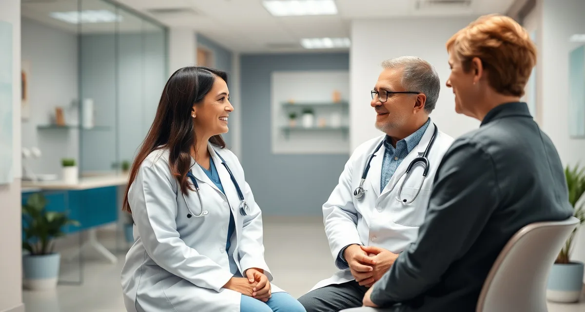 GLP-1 medication transition consultation Healthcare provider discussing GLP-1 medication switching options including Mounjaro alternatives with patient