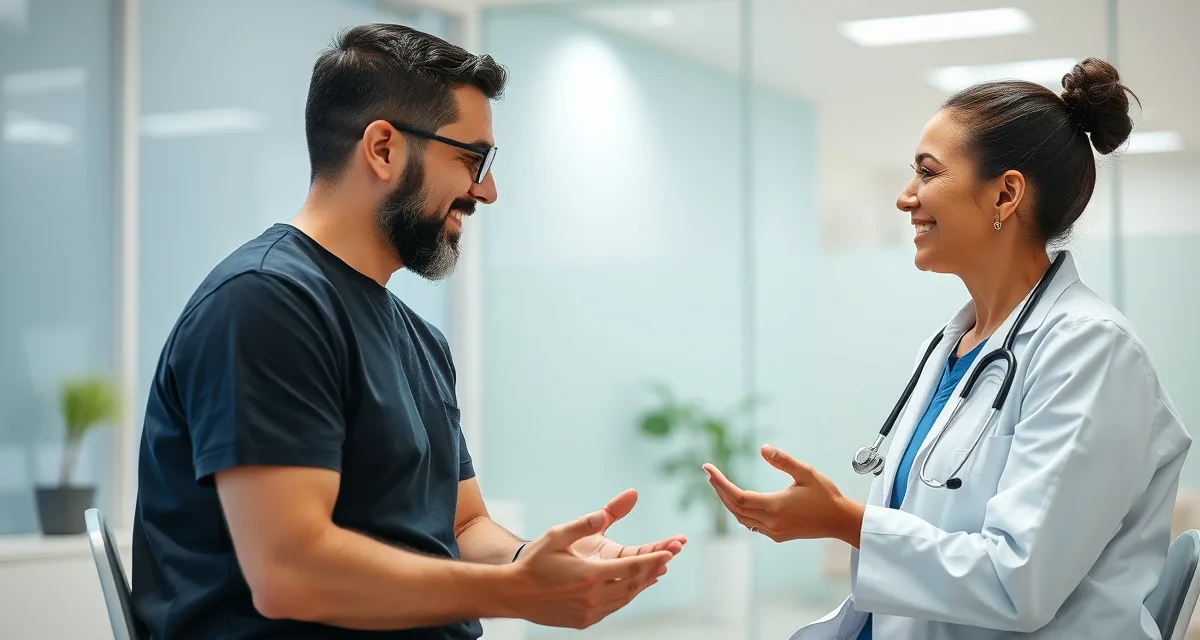 Tirzepatide treatment guide for women over 40 Woman over 40 learning about tirzepatide GLP-1 medication for weight loss with healthcare provider consultation