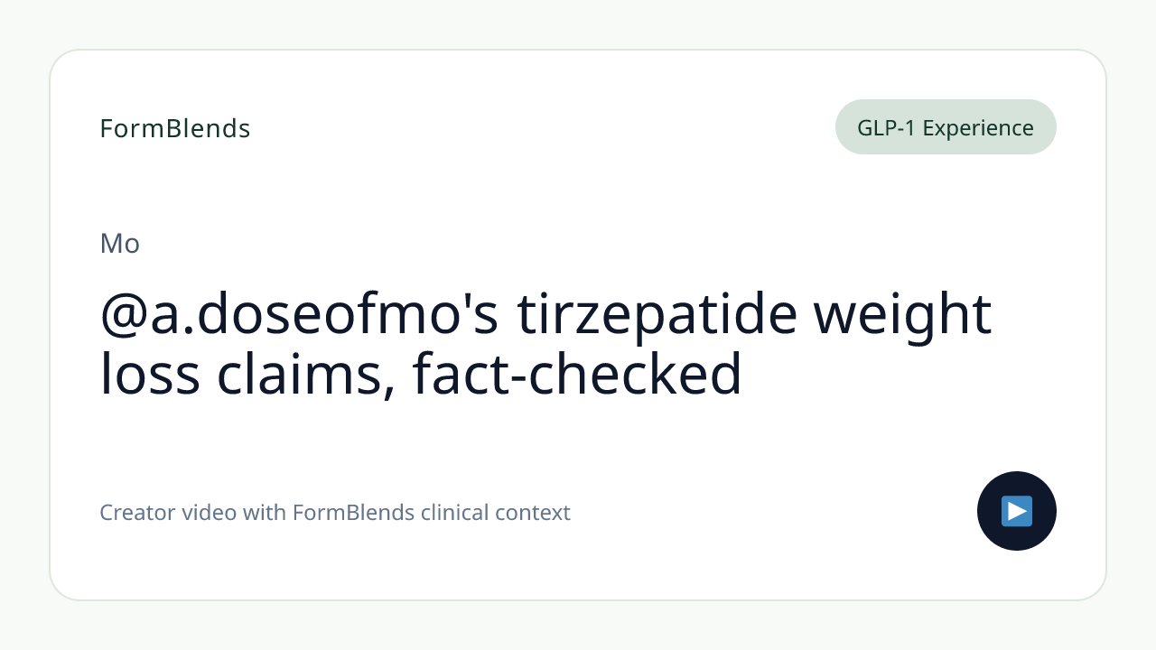 @a.doseofmo's tirzepatide weight loss claims, fact-checked
