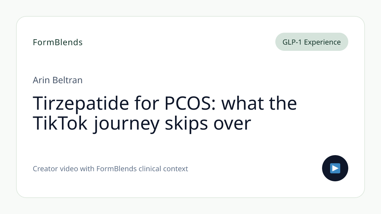 Tirzepatide for PCOS: what the TikTok journey skips over
