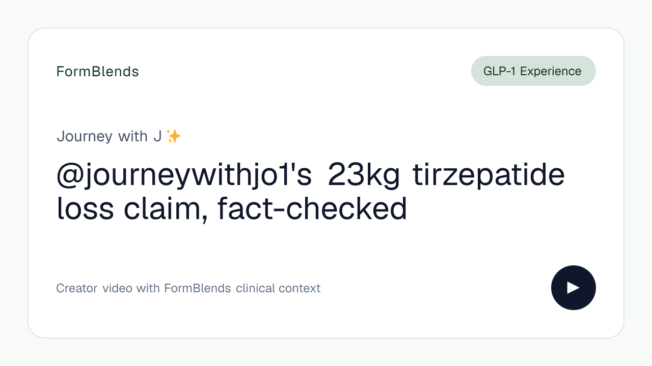 @journeywithjo1's 23kg tirzepatide loss claim, fact-checked