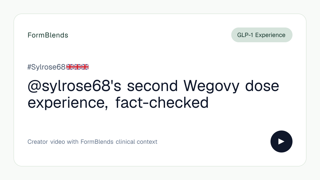 @sylrose68's second Wegovy dose experience, fact-checked