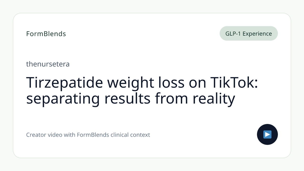 Tirzepatide weight loss on TikTok: separating results from reality