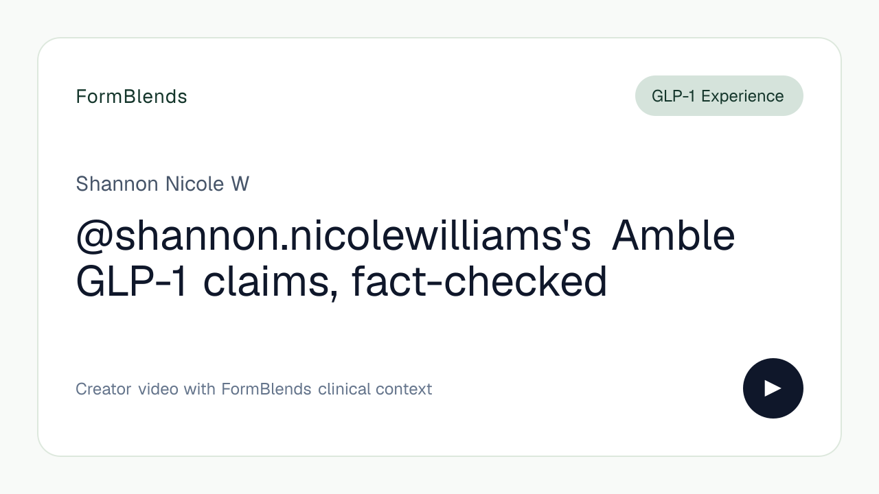 @shannon.nicolewilliams's Amble GLP-1 claims, fact-checked