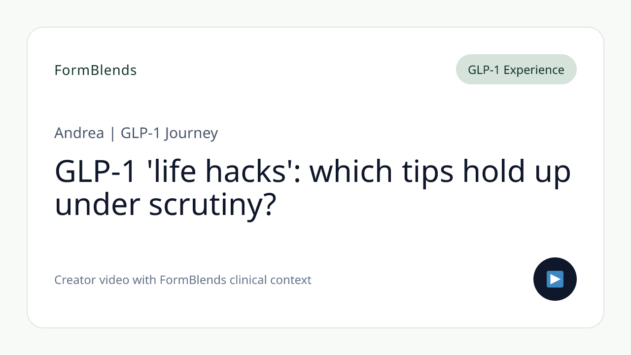 GLP-1 'life hacks': which tips hold up under scrutiny?