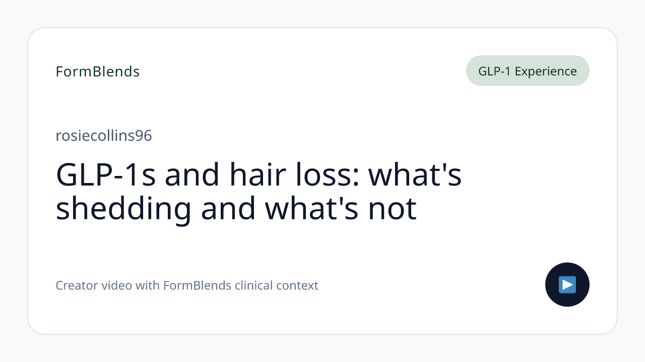 GLP-1s and hair loss: what's shedding and what's not