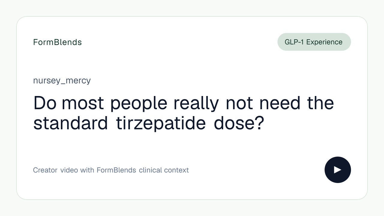 Do most people really not need the standard tirzepatide dose?