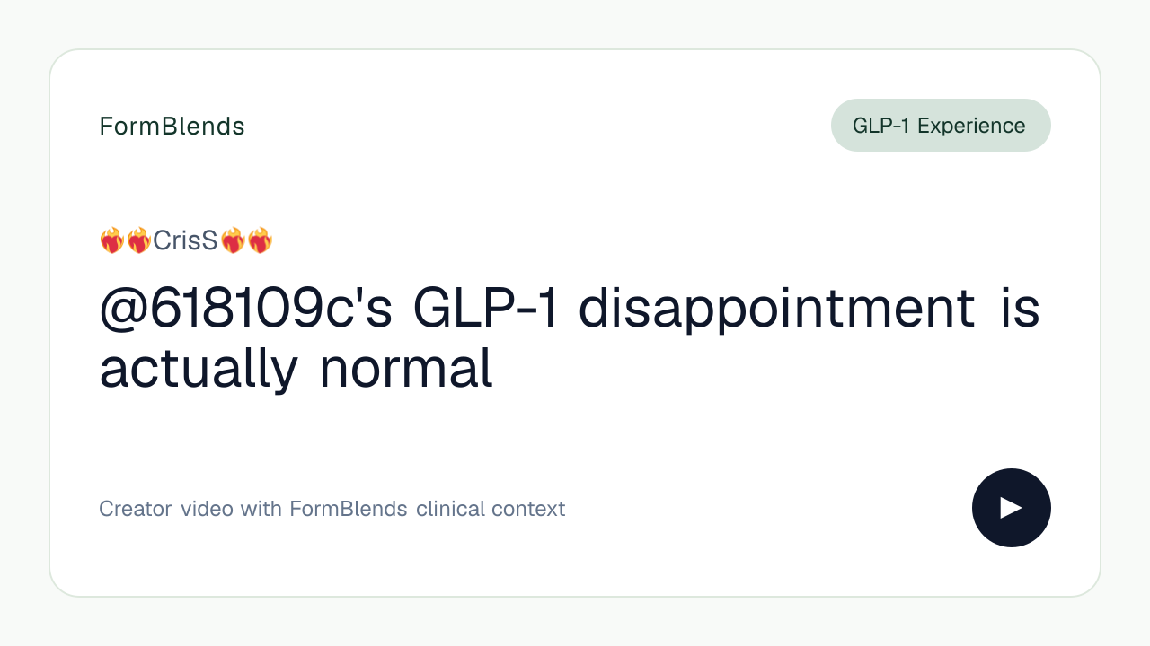 @618109c's GLP-1 disappointment is actually normal