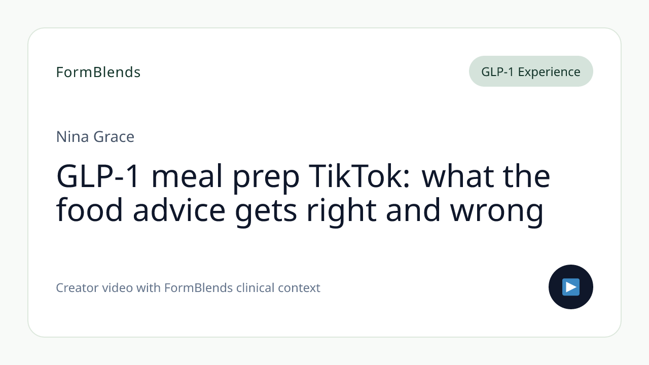 GLP-1 meal prep TikTok: what the food advice gets right and wrong
