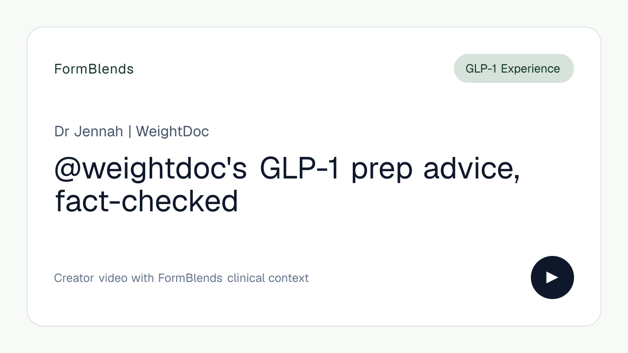 @weightdoc's GLP-1 prep advice, fact-checked