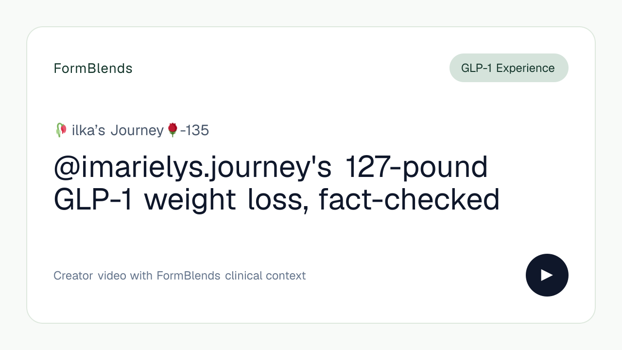 @imarielys.journey's 127-pound GLP-1 weight loss, fact-checked