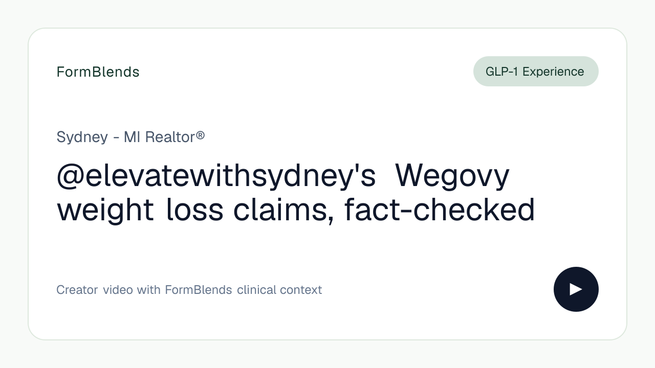 @elevatewithsydney's Wegovy weight loss claims, fact-checked