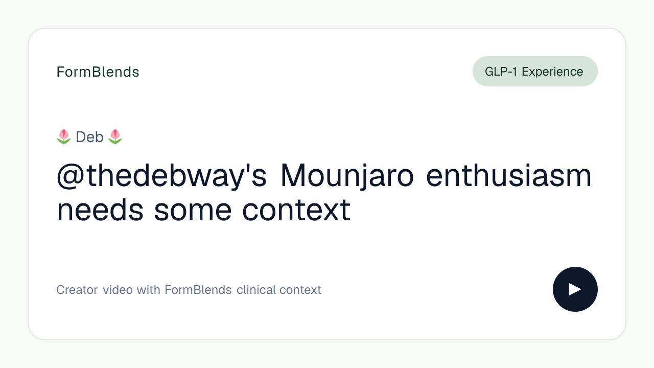 @thedebway's Mounjaro enthusiasm needs some context