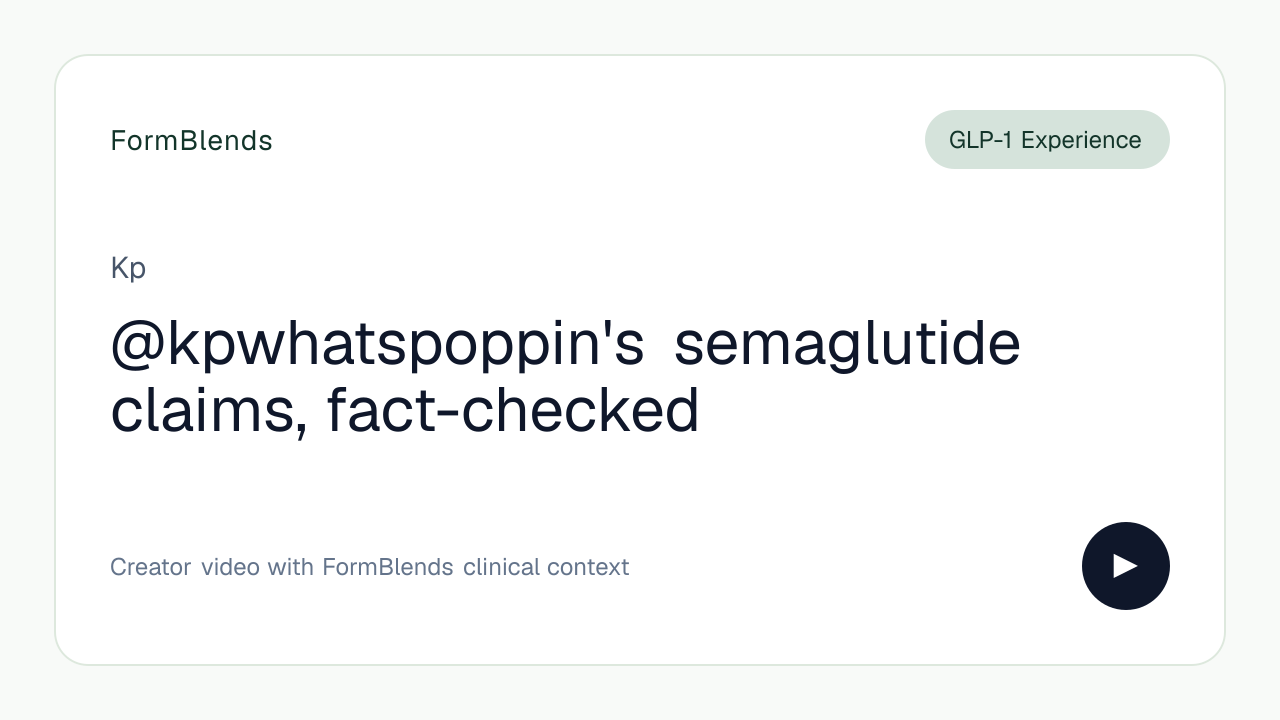 @kpwhatspoppin's semaglutide claims, fact-checked