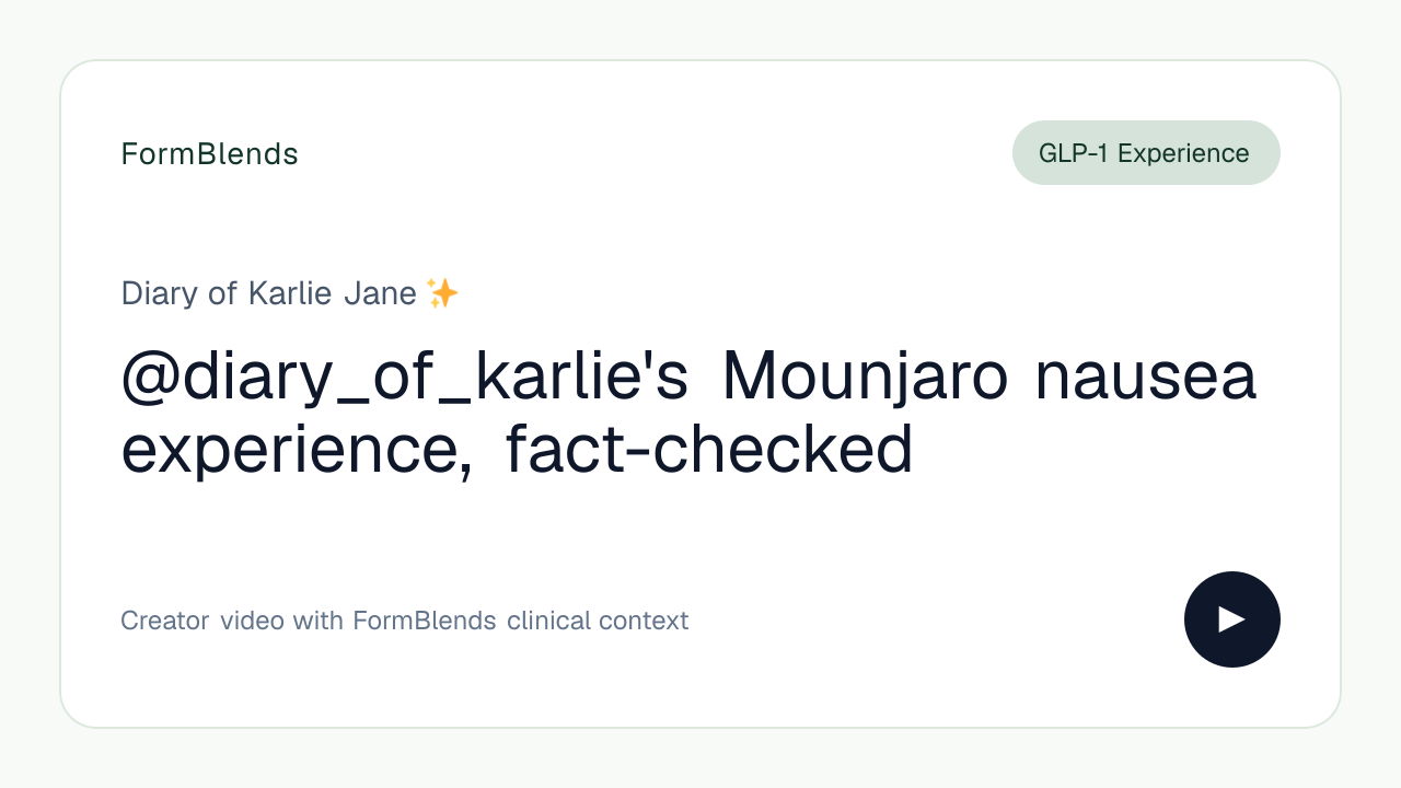 @diary_of_karlie's Mounjaro nausea experience, fact-checked