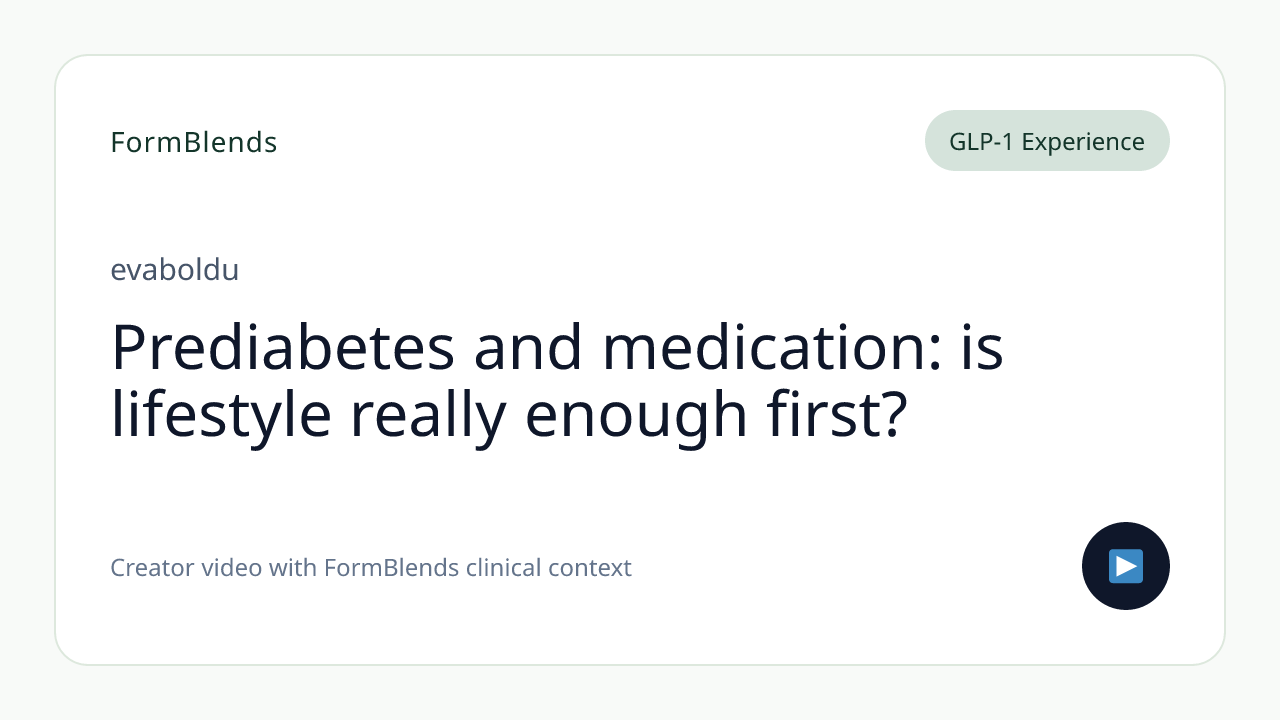 Prediabetes and medication: is lifestyle really enough first?