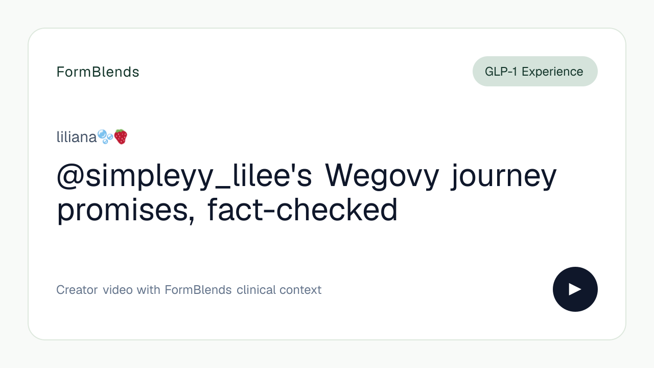 @simpleyy_lilee's Wegovy journey promises, fact-checked
