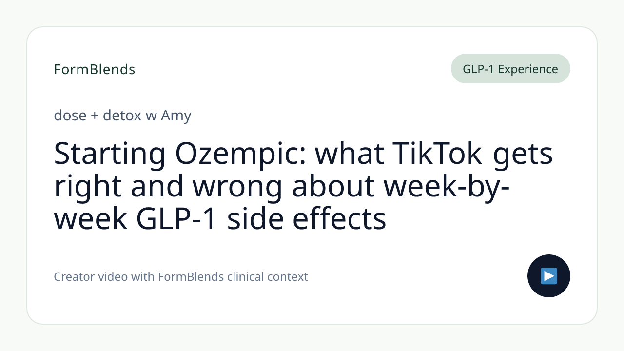 Starting Ozempic: what TikTok gets right and wrong about week-by-week GLP-1 side effects