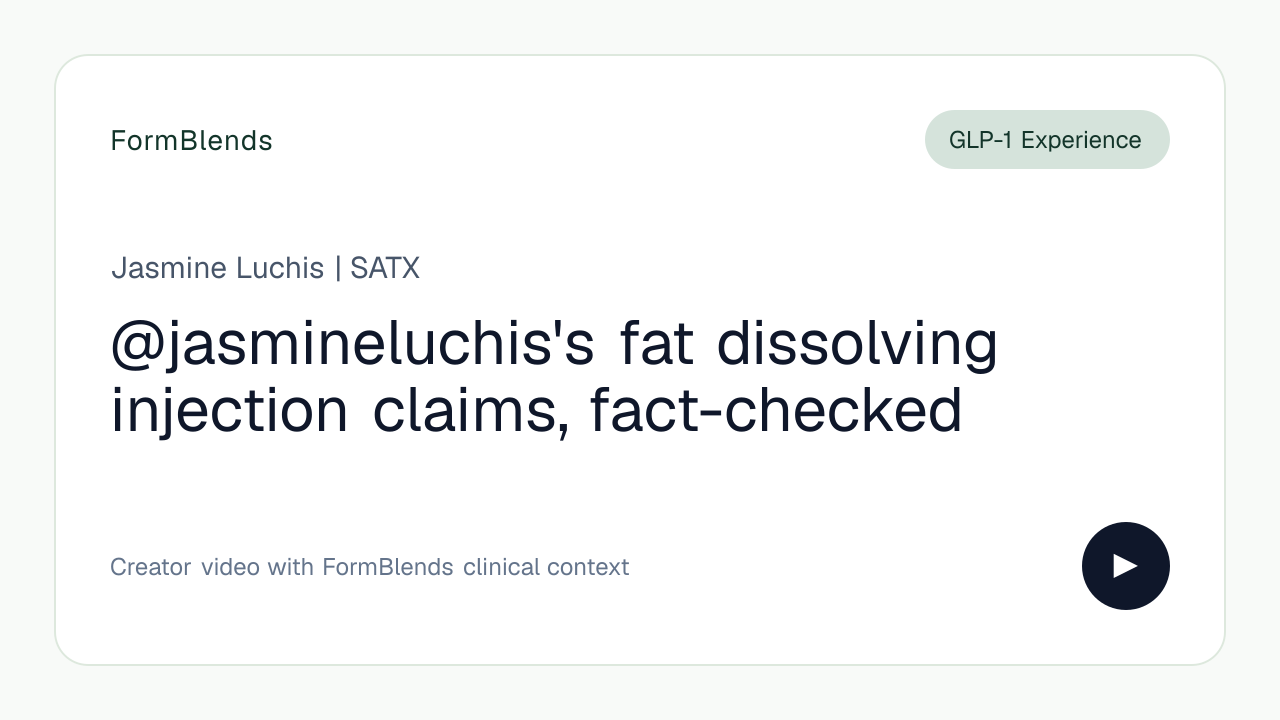 @jasmineluchis's fat dissolving injection claims, fact-checked