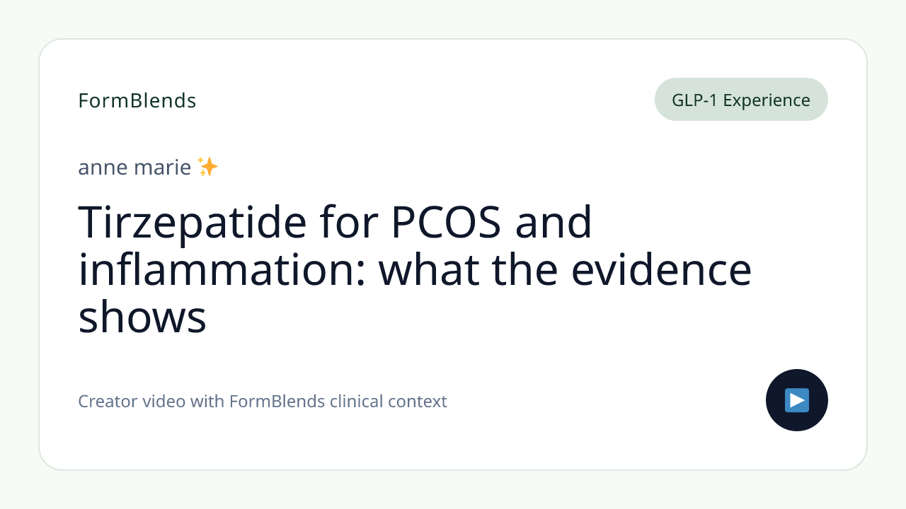 Tirzepatide for PCOS and inflammation: what the evidence shows