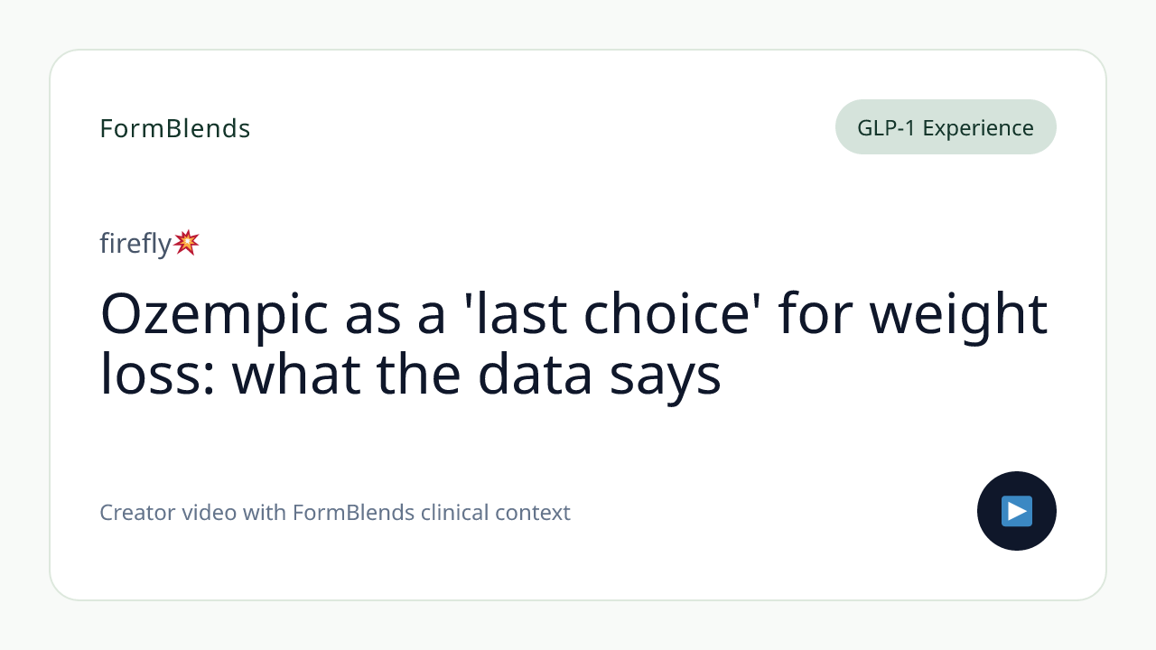 Ozempic as a 'last choice' for weight loss: what the data says