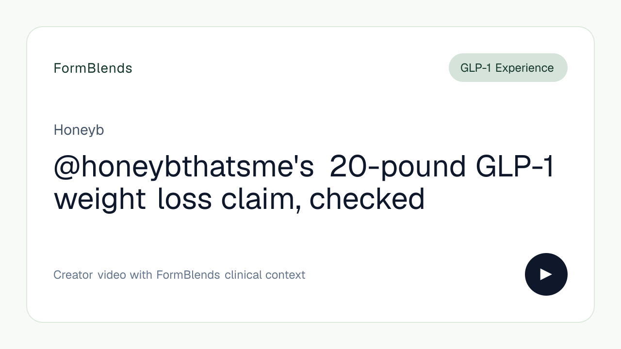 @honeybthatsme's 20-pound GLP-1 weight loss claim, checked