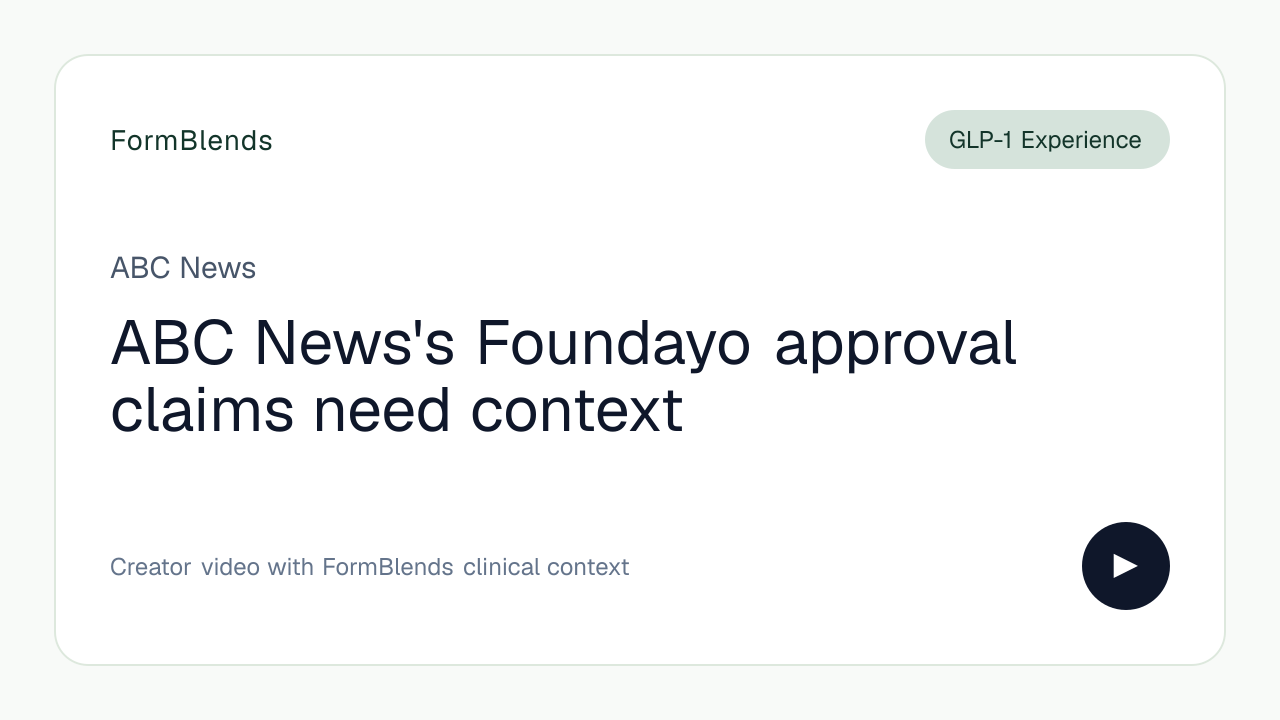 ABC News's Foundayo approval claims need context