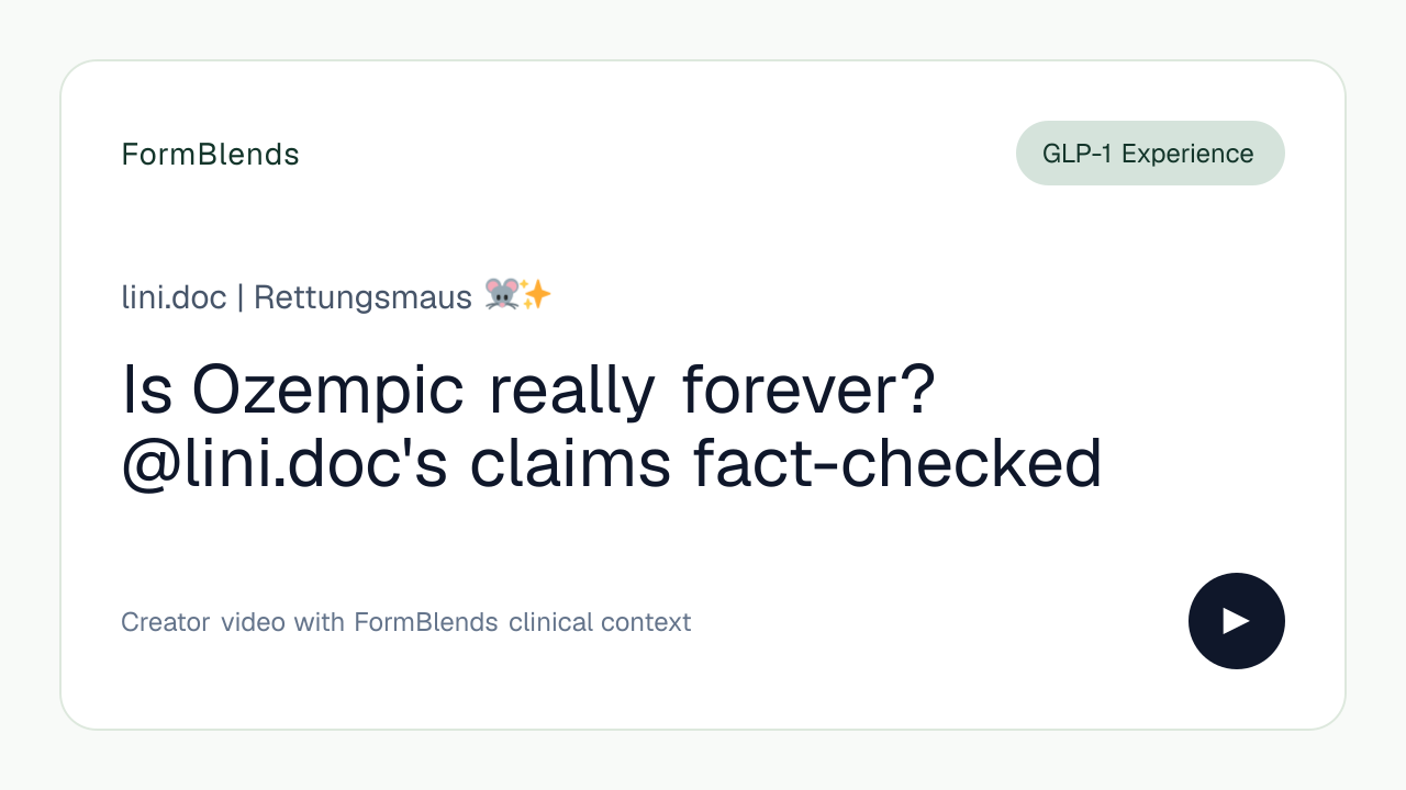 Is Ozempic really forever? @lini.doc's claims fact-checked