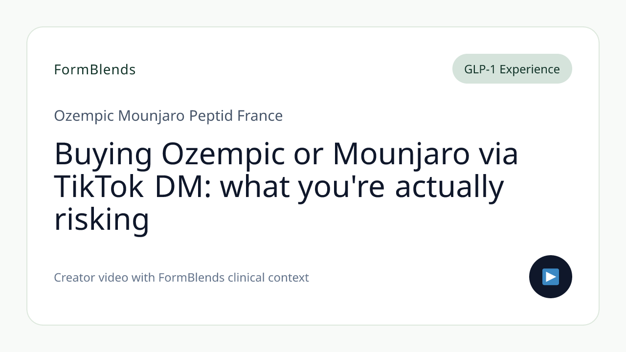 Buying Ozempic or Mounjaro via TikTok DM: what you're actually risking