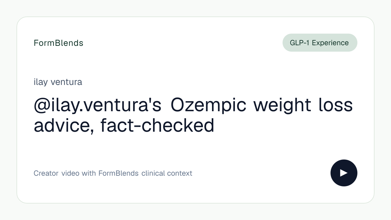 @ilay.ventura's Ozempic weight loss advice, fact-checked
