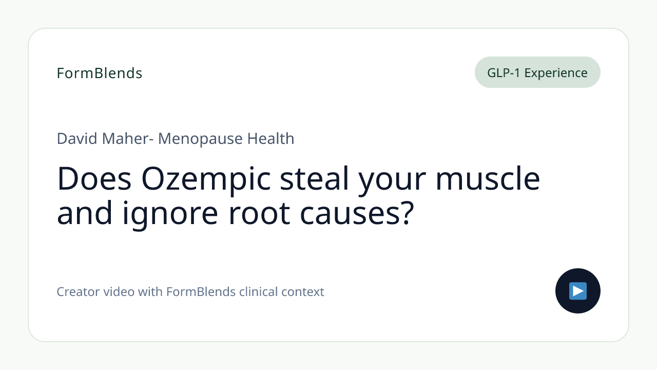 Does Ozempic steal your muscle and ignore root causes?