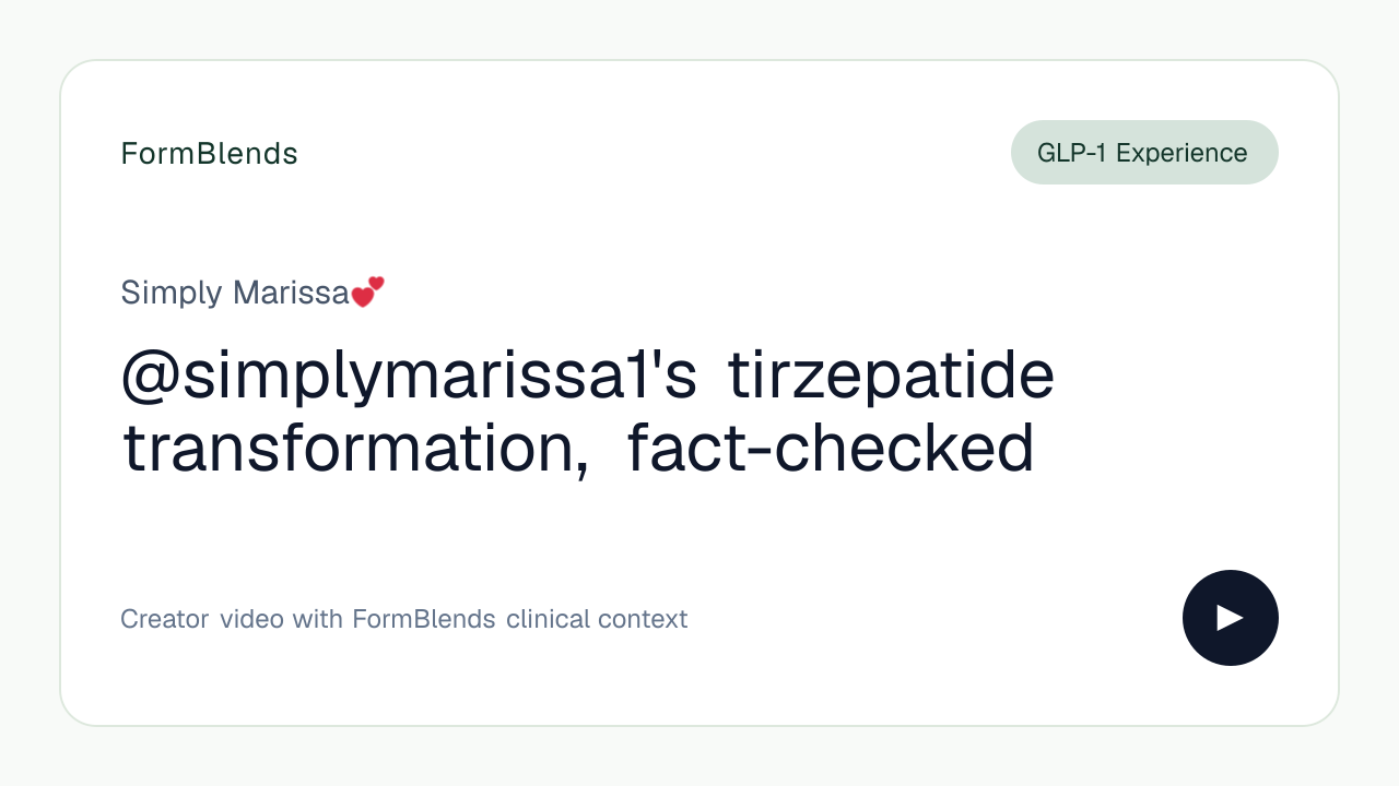 @simplymarissa1's tirzepatide transformation, fact-checked