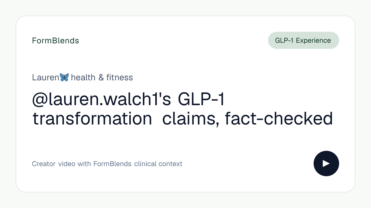 @lauren.walch1's GLP-1 transformation claims, fact-checked