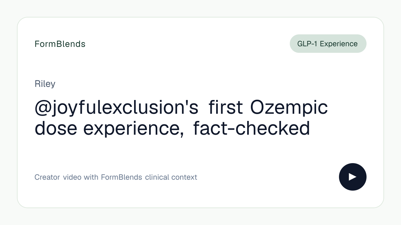 @joyfulexclusion's first Ozempic dose experience, fact-checked