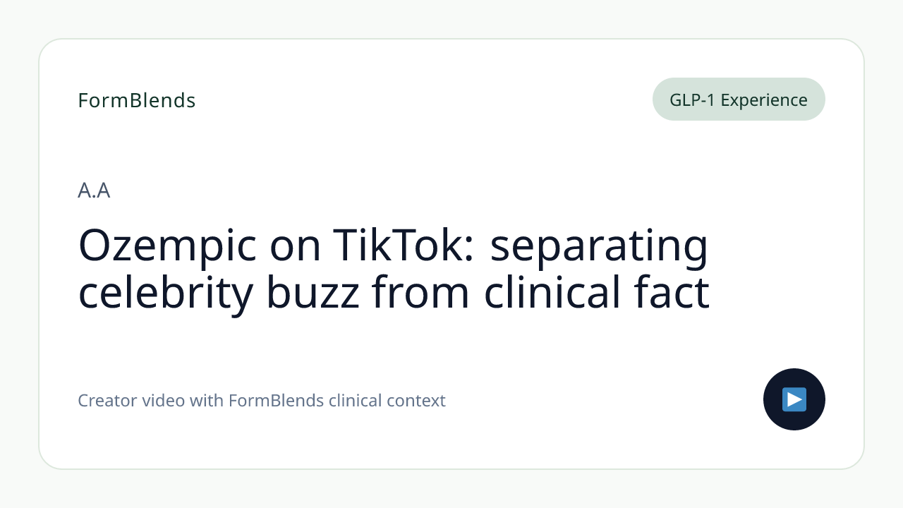 Ozempic on TikTok: separating celebrity buzz from clinical fact