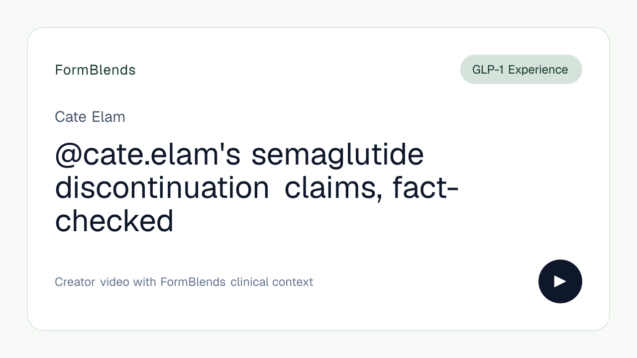 @cate.elam's semaglutide discontinuation claims, fact-checked
