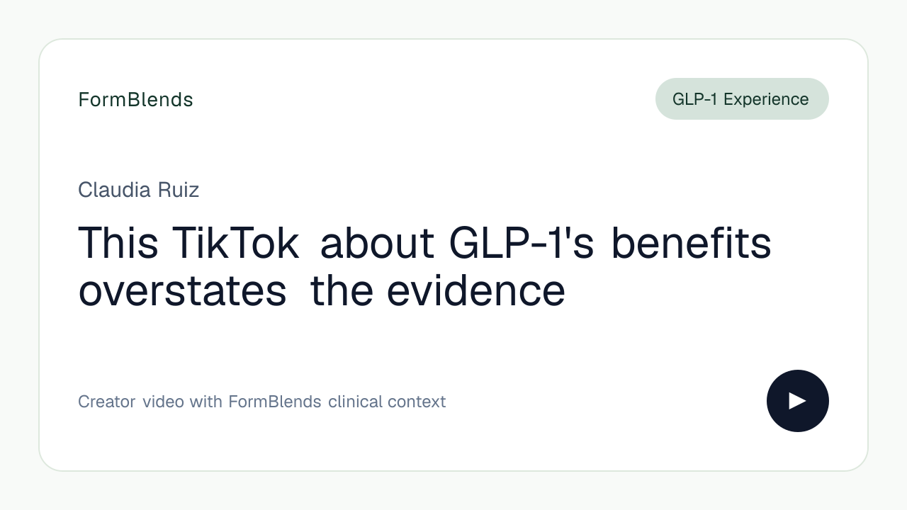 This TikTok about GLP-1's benefits overstates the evidence