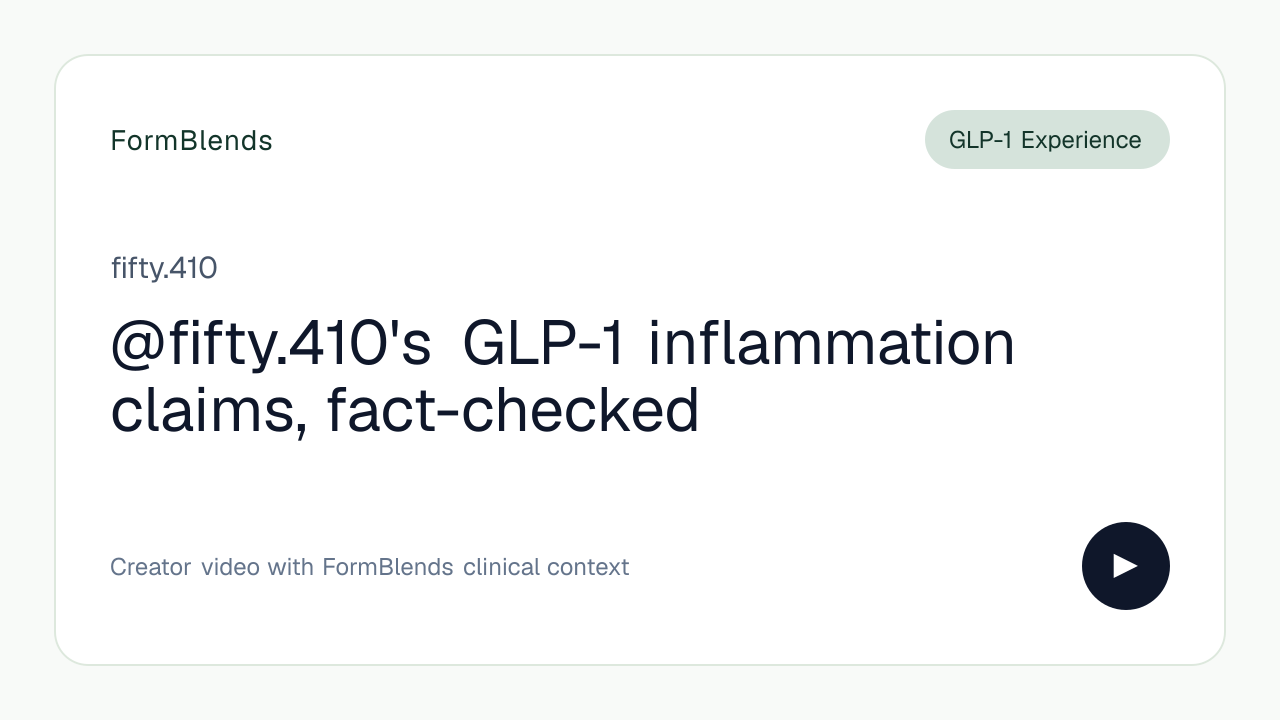 @fifty.410's GLP-1 inflammation claims, fact-checked