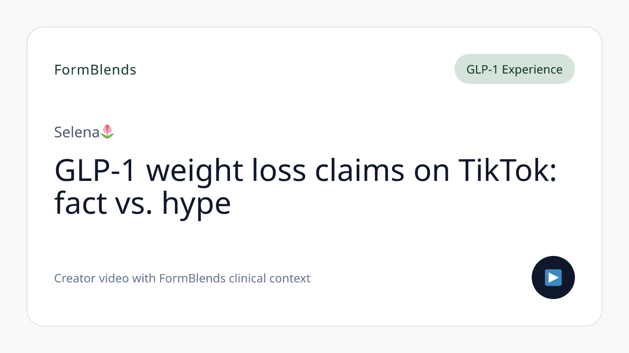 GLP-1 weight loss claims on TikTok: fact vs. hype