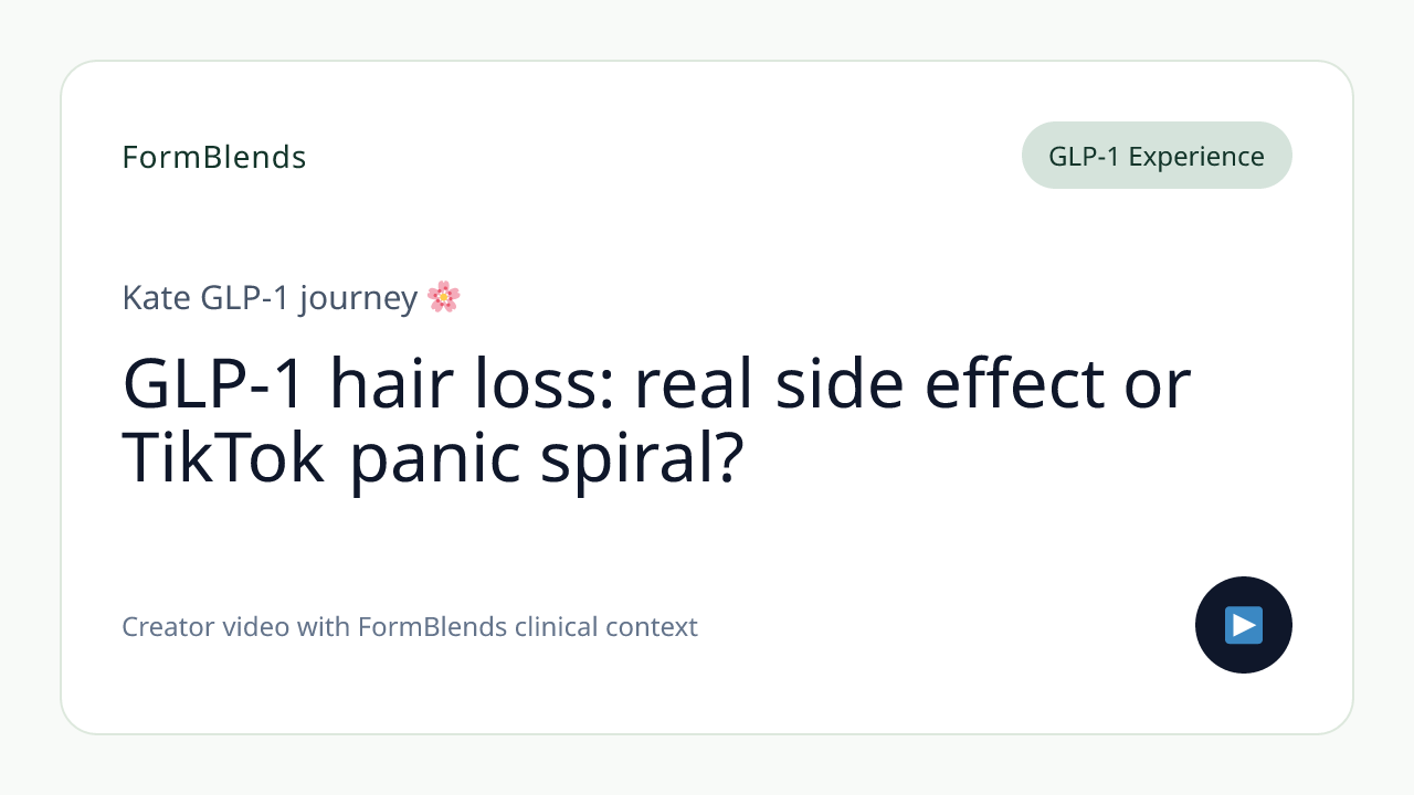 GLP-1 hair loss: real side effect or TikTok panic spiral?