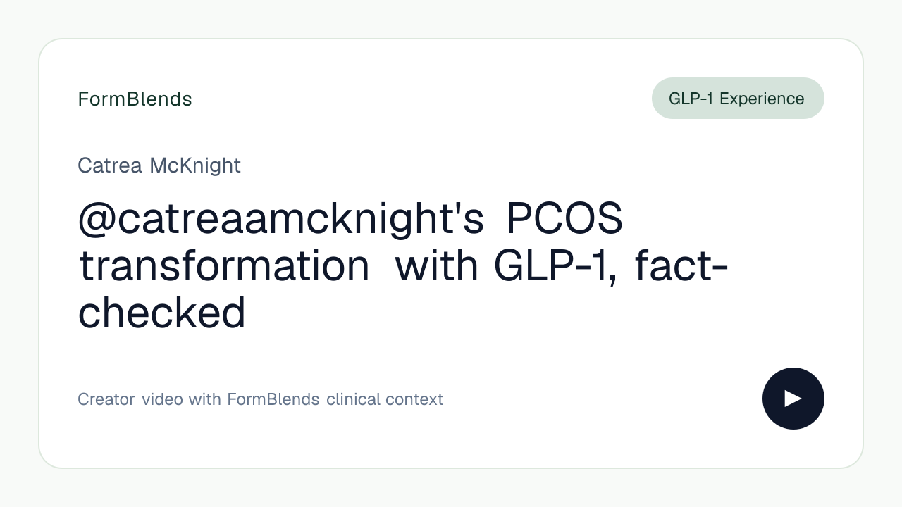 @catreaamcknight's PCOS transformation with GLP-1, fact-checked