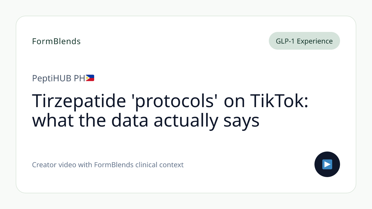 Tirzepatide 'protocols' on TikTok: what the data actually says