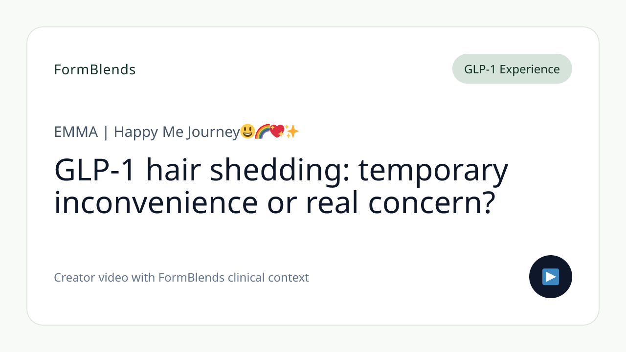 GLP-1 hair shedding: temporary inconvenience or real concern?