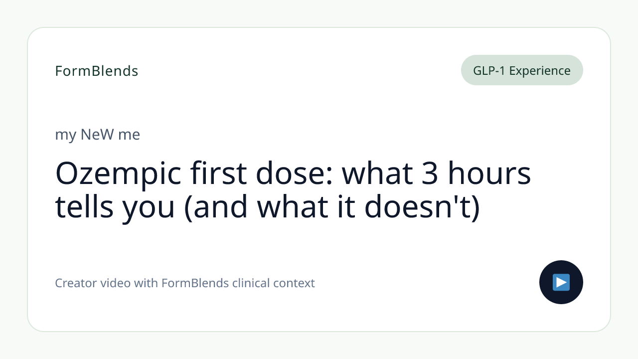 Ozempic first dose: what 3 hours tells you (and what it doesn't)