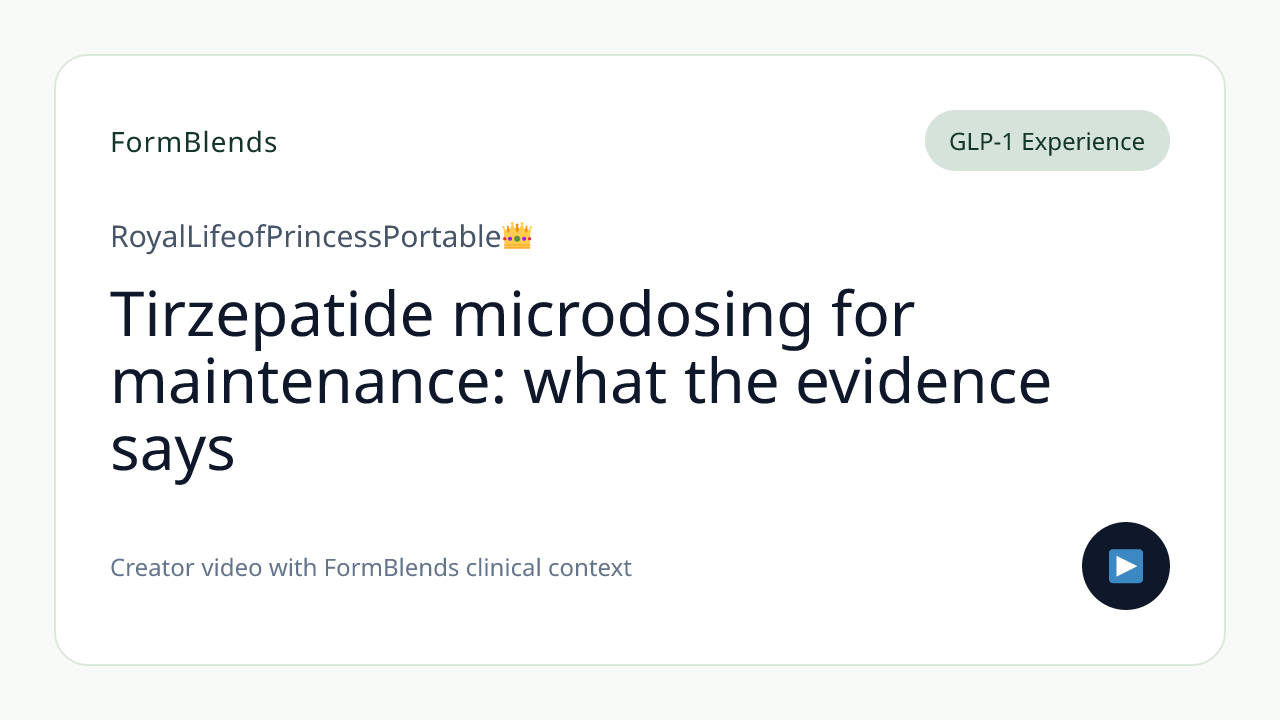 Tirzepatide microdosing for maintenance: what the evidence says