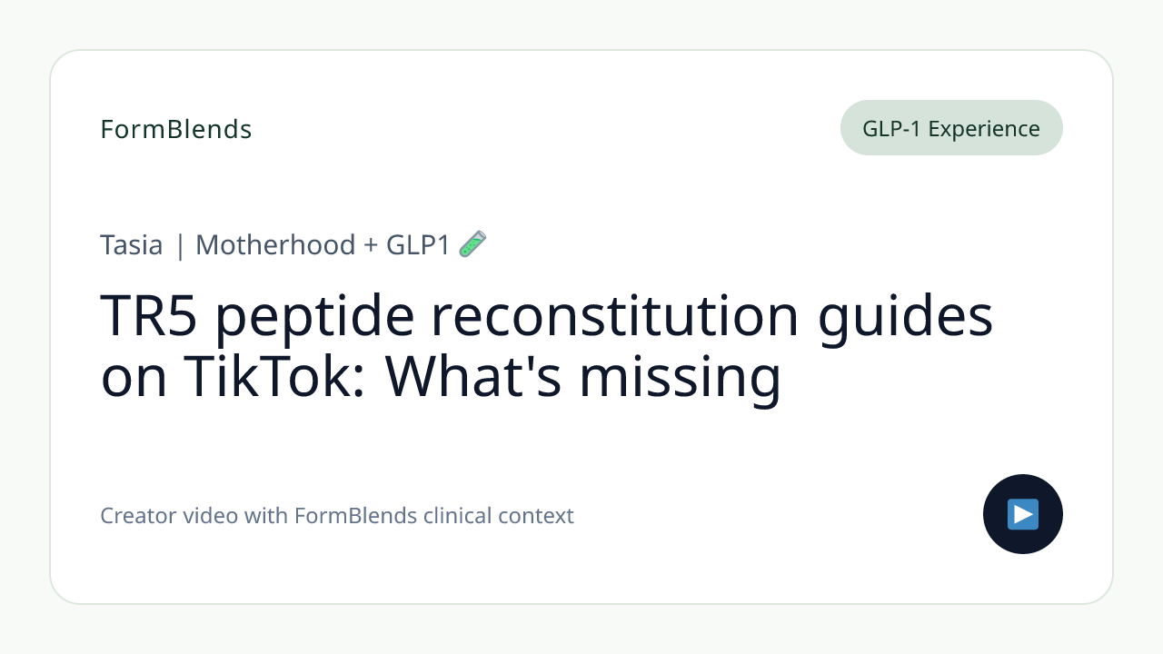 TR5 peptide reconstitution guides on TikTok: What's missing