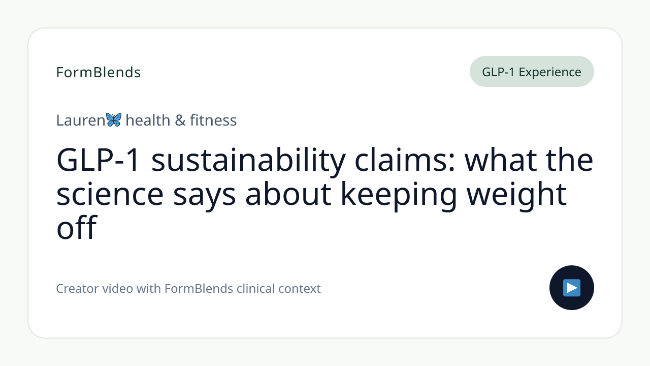 GLP-1 sustainability claims: what the science says about keeping weight off