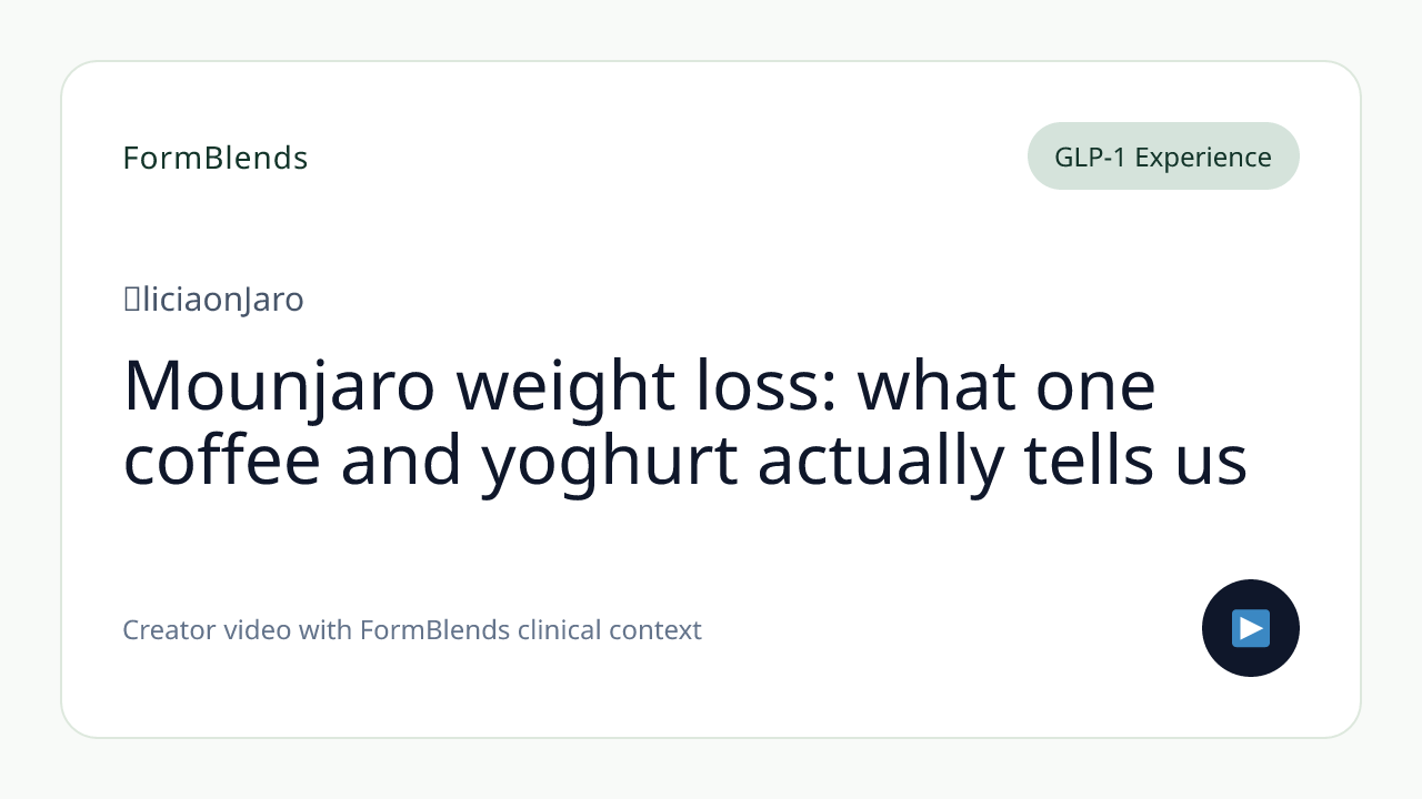 Mounjaro weight loss: what one coffee and yoghurt actually tells us